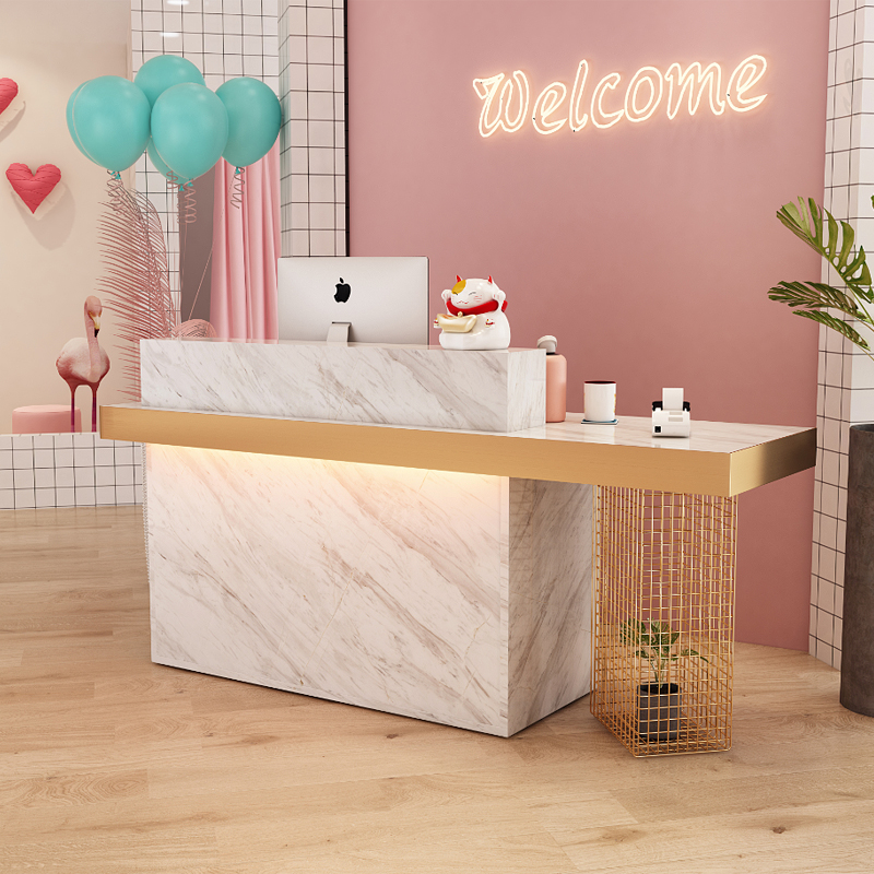 Net red hair shop cash register counter Nordic light luxury beauty salon reception desk Clothing store bar hair salon counter