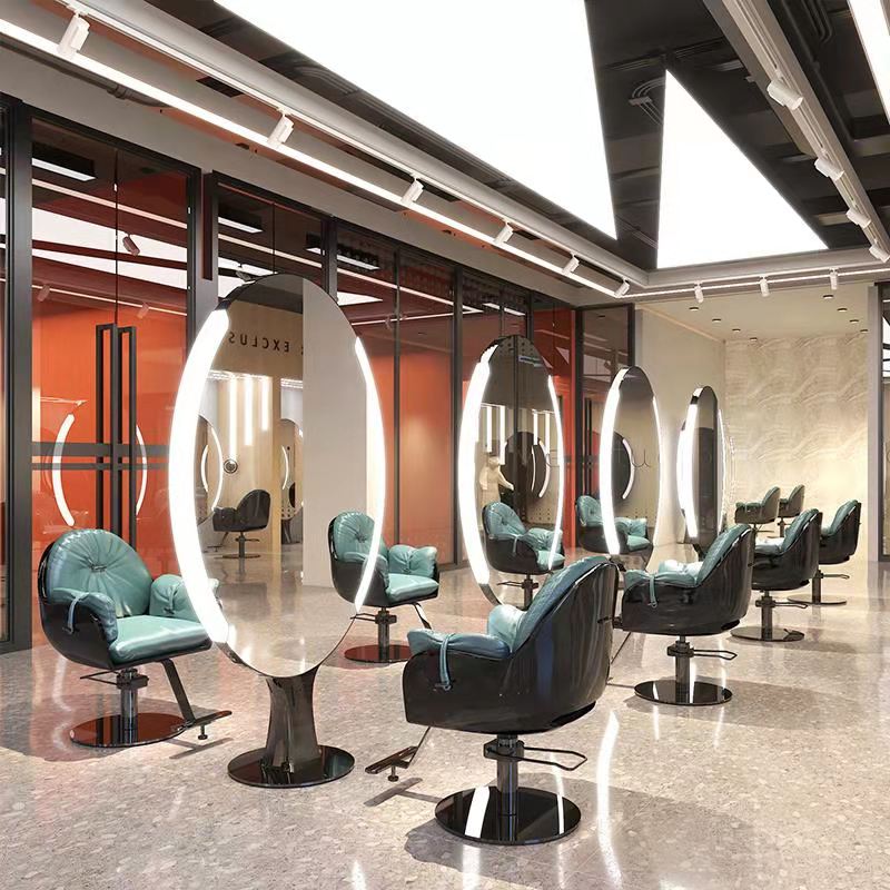 Net Red Hairdressingshop Mirror Desk Hair Salon Special Floor Single Sided Bifacial Mirror Table Cut Hair Beauty Hair Lens