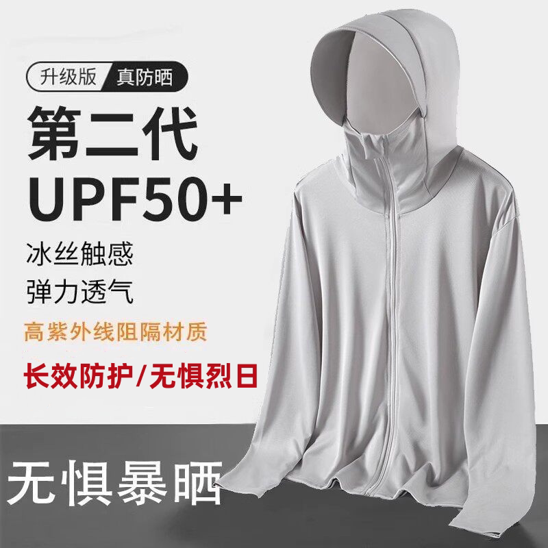 Upf50+ Ice Silk Sun Protection Clothing for Men and Women, Summer Thin Jacket, Outdoor Anti-Uv Sun Protection Shirt, Fishing Sun Protection Clothing
