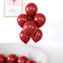 Garnet red balloon decoration Wedding new house bedroom supplies Net red wedding room decoration package Ruby red balloon floating