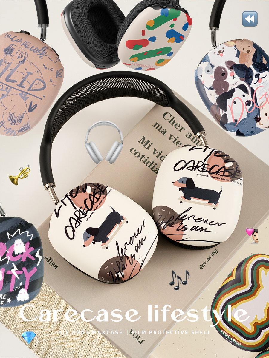CARECASE Original applicable Apple AirPods Max Filin protective shell head-mounted Bluetooth headphone shell protective casing South Korea Imports material Hard shell Cartoon illustrations Graffiti MinimXX_ENCODE_CASE_CAPS_LOCK_Off -