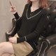 Mùa xuân 2018 mới mùa thu rắn màu gà cổ áo len áo thun nữ phiên bản Hàn Quốc của áo len rộng màu phù hợp với áo sơ mi thủy triều - Áo len cổ chữ V