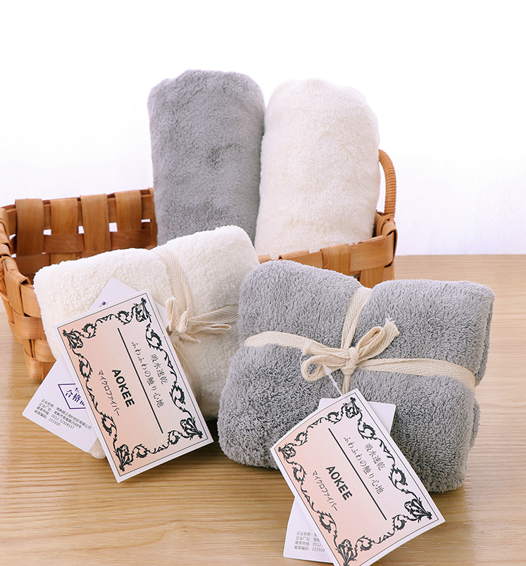 Dry hair towel wipe hair quick-drying super absorbent soft coral velvet adult hair towel solid color simple