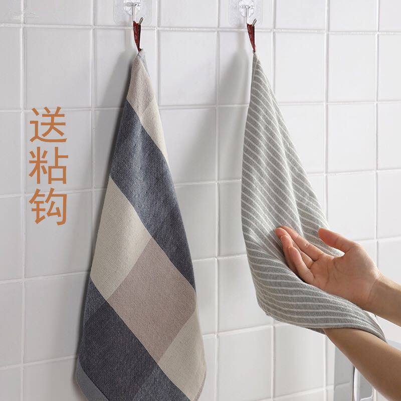Japanese-style hand towel can be hung rag double-sided absorbent cotton without hair loss hand towel with lanyard rag