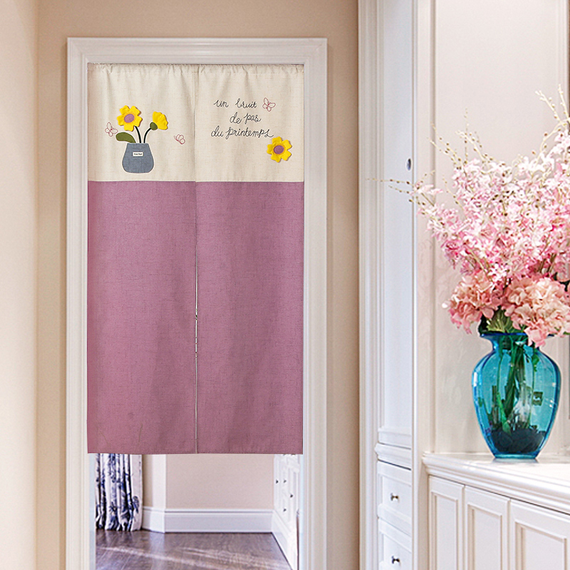 Open door curtain partition window Bedroom cloth Art Wind Water Curtain Living Room Kitchen Make-up Room Fabric Curtain home Japanese style half-curtain