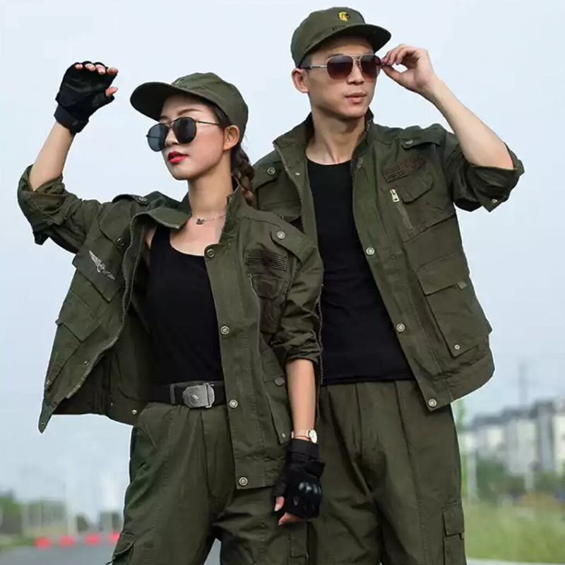 The new outdoor army fan airborne division army green pure cotton wear-resistant scratch-resistant field combat training suit camouflage suit suit men