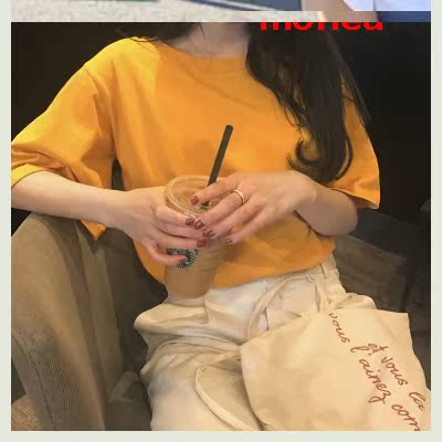 2020 mùa hè váy mới cơ thể vừa vặn bông thời trang lỏng lẻo ngắn tay áo thun nữ loose-fitting da mỏng in đầu