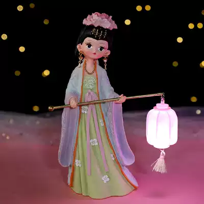 Court style lattice ornaments Tang lady with light room bedroom living room decoration night light to send colleagues and girlfriends gifts