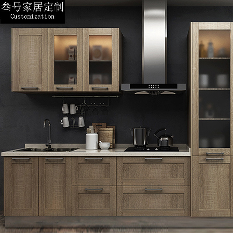 Beijing overall cabinet custom modern simple imported kitchen love grid board custom quartz stone countertop custom house