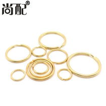 () Gold key ring Stainless key ring aperture Car keychain jewelry hanging ring Ring size ring