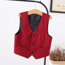 Boys suit red vest children vest horse jacket boy piano show performing girls horse coat