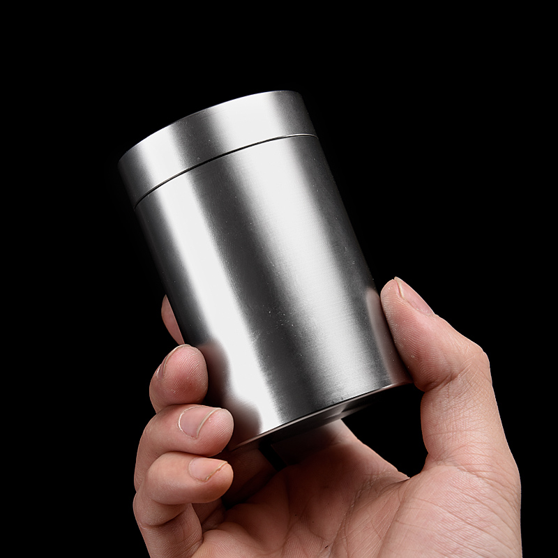 Caddy fixings size portable travel aluminium alloy is a creative home store tea tea packing box of small pot of tea storehouse