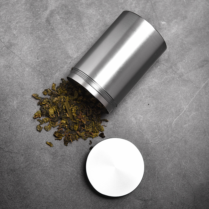 Caddy fixings size portable travel aluminium alloy is a creative home store tea tea packing box of small pot of tea storehouse