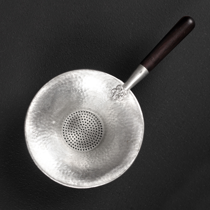 Tin) tea filter manual creative ebony wood name plum tea filter) kung fu tea taking with zero