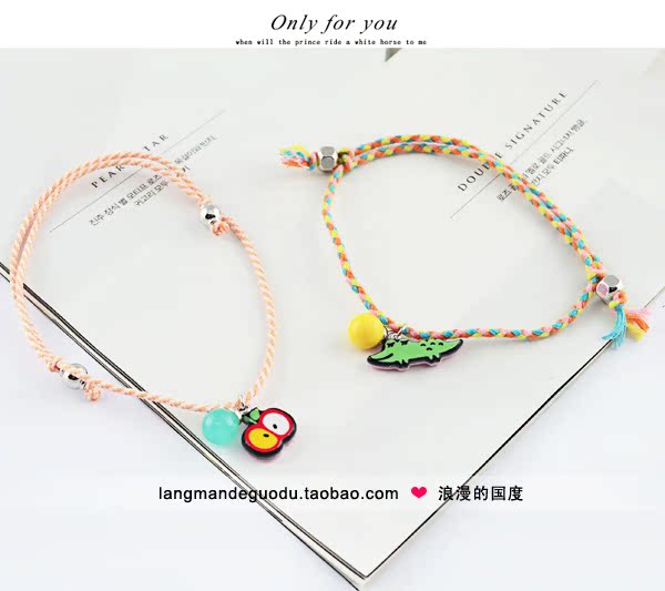 Hàn Quốc nhập khẩu trang sức chính hãng GRAIN de BEAUTE AZNAVOUR phim hoạt hình vòng hoa sét lắc chân nữ vàng đẹp