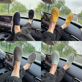 Cloth shoes men's corduroy solid color soft tendon sole men's shoes casual driving versatile old beijing