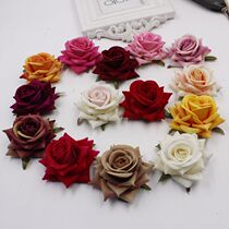 Simulation flannel rose headdress corsage wedding bride flower silk flower corsage arches flower wedding decoration floral art