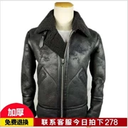 Áo khoác lông cừu mùa đông một lớp lông cừu cashmere cho nam cộng với nhung dày B3 da xe máy Slim thanh niên áo bông thủy triều