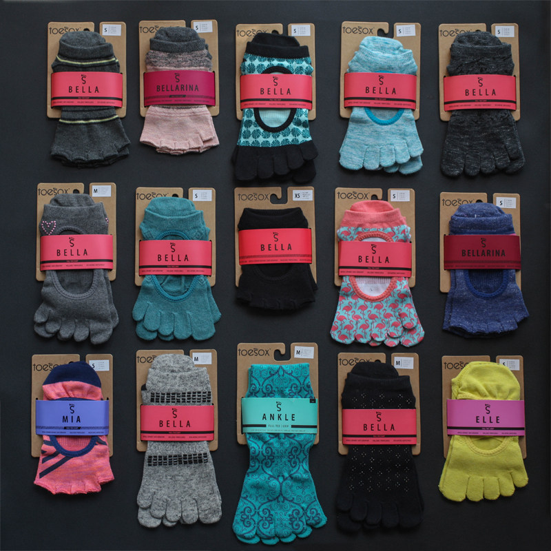 toesox yoga socks female non-slip prati toe socks new dance socks slip-up socks