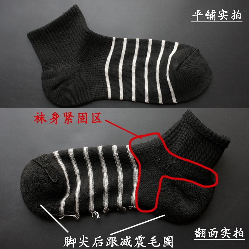 Foreign Trade Outdoor Hair Circles Deodorized Low Bunch of Thickened All Cotton Sports Short Socks Pure Cotton Suction Perspiration Shock Absorbing Invisible Socks Women Socks