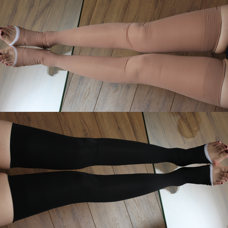 Foreign Trade Sleep Socks Women's Plastic Legs Socks Slim Thighs Slim Leg Pastry Edema To Bloated High Cylinder Socks Black Flesh Color