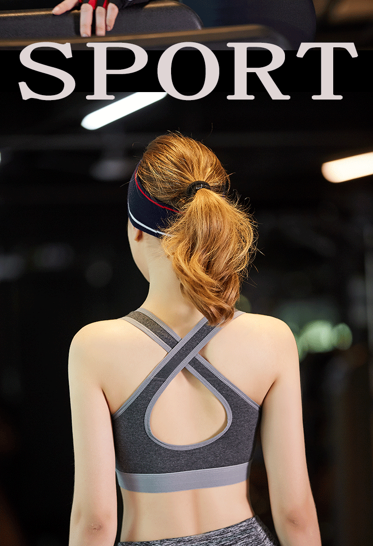 Người đẹp đeo chéo lưng mặc yoga bra thể dục thể thao đồ lót cotton kiểu vest thoáng khí thấm mồ hôi chạy chống sốc - Đồ lót thể thao áo tập thể thao