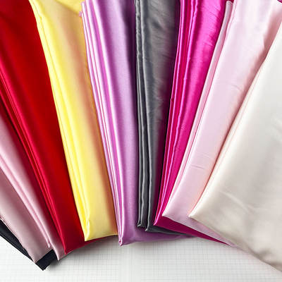 High-end elastic tinted satin cheongsam lining fabric, silk-like acetic acid luster stage performance dress DIY handmade fabric