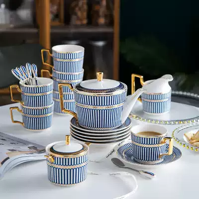 European style simple coffee cup set small luxury high-end gilt English afternoon tea cup saucer exquisite tea set set