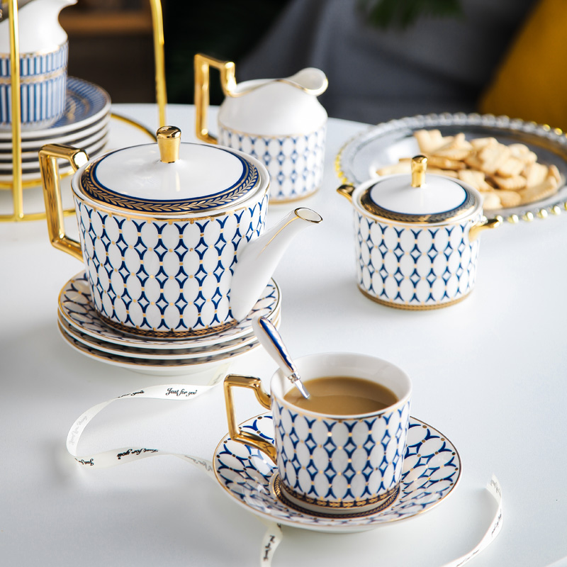 British-style bone china afternoon tea coffee set home Phnom Penh European-style ceramic coffee cup and saucer light luxury simple high-end