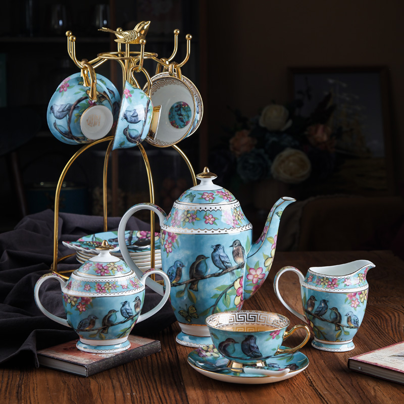 Bone China European coffee cup set luxury high-end home living room ceramic English afternoon tea set gift box