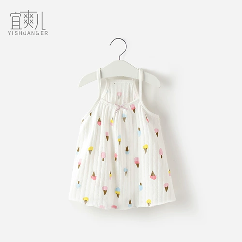 Летняя юбка для девочек, детское тонкое платье, хлопковая летняя одежда, бюстгальтер-топ, пижама, эффект подтяжки