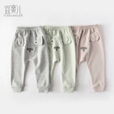 Детские штаны подходит для мужчин и женщин, хлопковые мультяшные демисезонные леггинсы для девочек, 0-1-3 лет