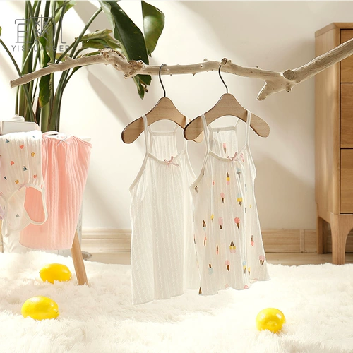 Летняя юбка для девочек, детское тонкое платье, хлопковая летняя одежда, бюстгальтер-топ, пижама, эффект подтяжки