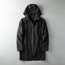  Foreign trade tail single mens cut standard cattle goods windbreaker mens mid-length Korean version of the handsome tide brand 2019 autumn thin hooded jacket