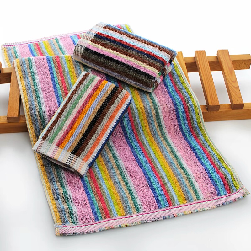 Special Offer: Three Pieces, Cotton Terry Striped Towels, Large Size 70×34cm