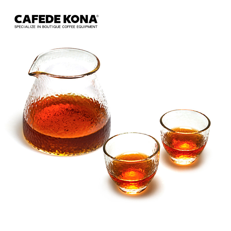 CAFEDE KONA Hammer Pattern Pot Glass Specialty Coffee Sharing Pot Thickened Heat Resistant Fair Cup Cup Set