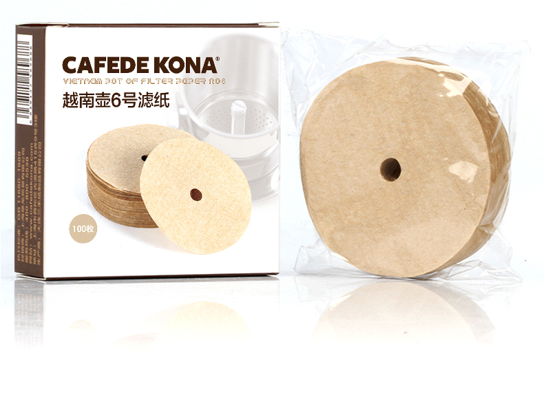 Giấy lọc cà phê CAFEDE KONA Việt Nam nồi 100 miếng giấy lọc sợi gỗ số 6 giấy lọc - Cà phê phin cafe