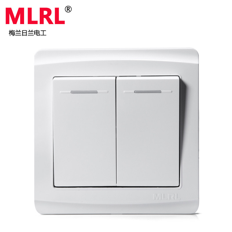 Merlin Gerin 86 type wall switch socket panel two-open single-control switch double-open two-link single-control engineering model