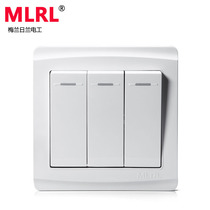 Melan - Lan switch three - digit single - controlled power supply wall switch 3 open 3 - opening panel