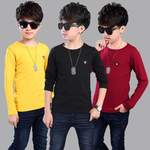 Boy Thickened Undershirt 2022 New Children Autumn Clothing Top Boy Boy Pure Cotton Autumn Coat Long Sleeve T Shirt