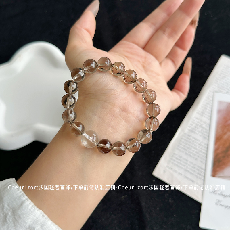 【Pure Body 2.0】Pure Natural Tea Crystal Bracelet for Women, Smoky Quartz, Black Smoky Quartz, White Crystal Bracelet