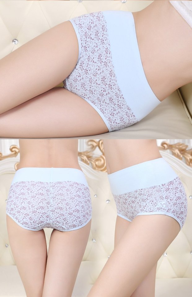 2 quần lót Langsha quần lót cotton nữ tóm tắt sóng cát nữ cao eo bụng cotton tam giác quần short quần lót nữ cho người béo
