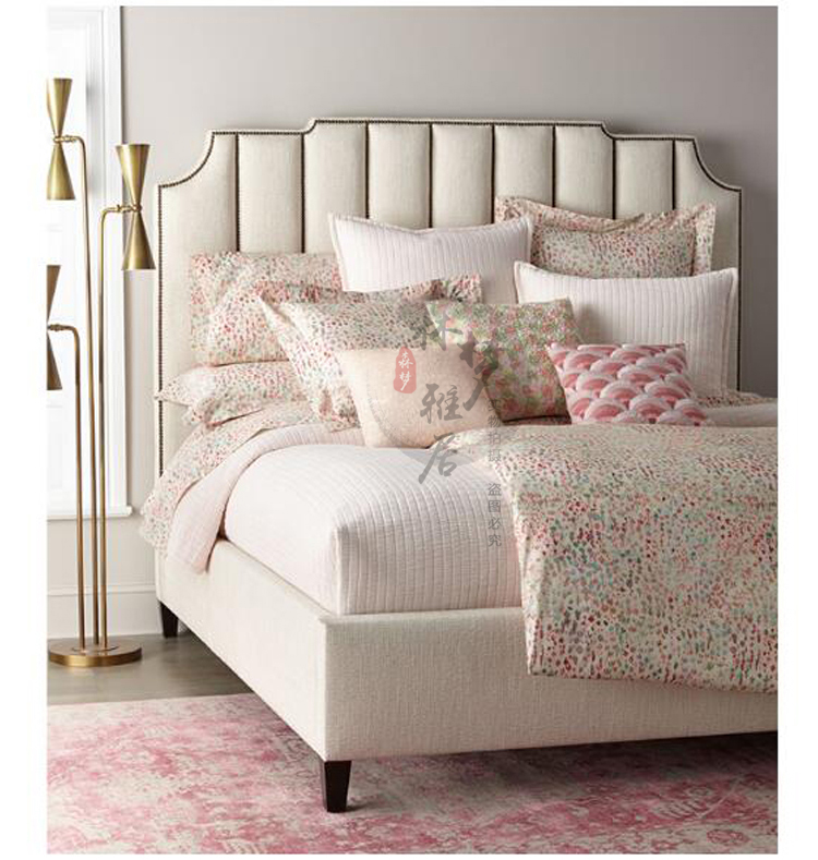 Đơn giản hiện đại cô gái lưu trữ master bedroom Mỹ Bắc Âu bọc vải giường giường đôi giường cũi nam 1,2m - Giường giường gấp gọn