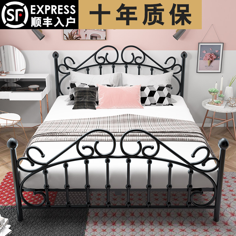 Iron Art Bed 1 5 m Modern Minimalist Iron Frame Princess Double Single Child Rental House 1 21 8m Nets Red Iron Bed Frame