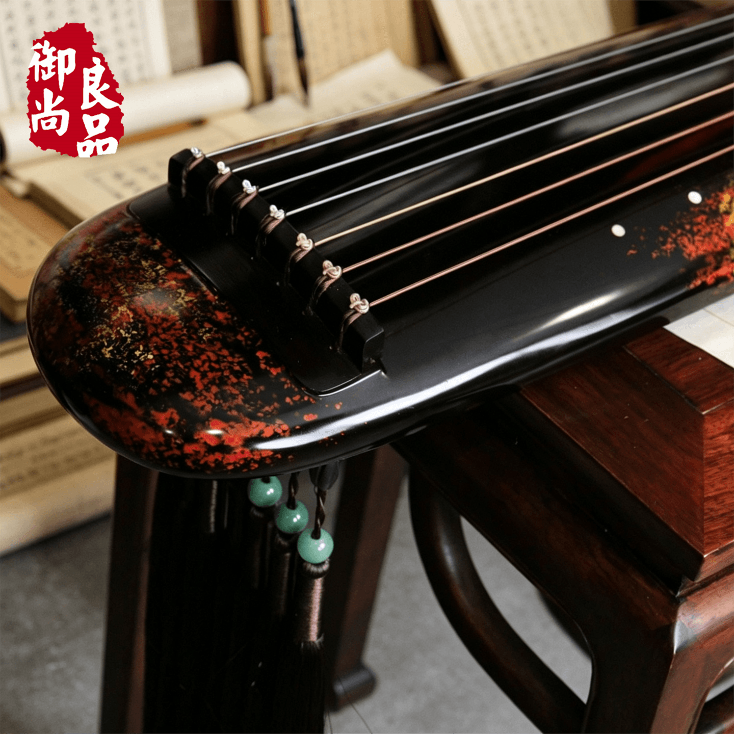【新品★一流手工品古琴★純漆】鄭孟金監制　蕉葉式（バナナリーフ）演奏・収蔵級古琴 御尚良品古琴專業演奏級純手工老杉木可攜式七絃蕉葉伏羲仲尼蕉葉式-淘