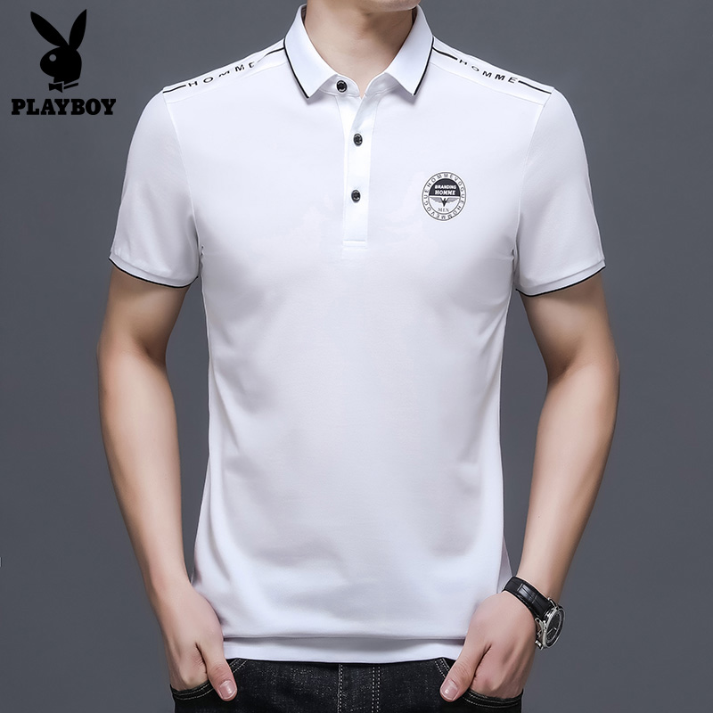 Playboy Short Sleeve T-Shirt Men's POLO Shirt Business Casual Half Sleeve 2022 New Slim Fit T-Shirt Trend