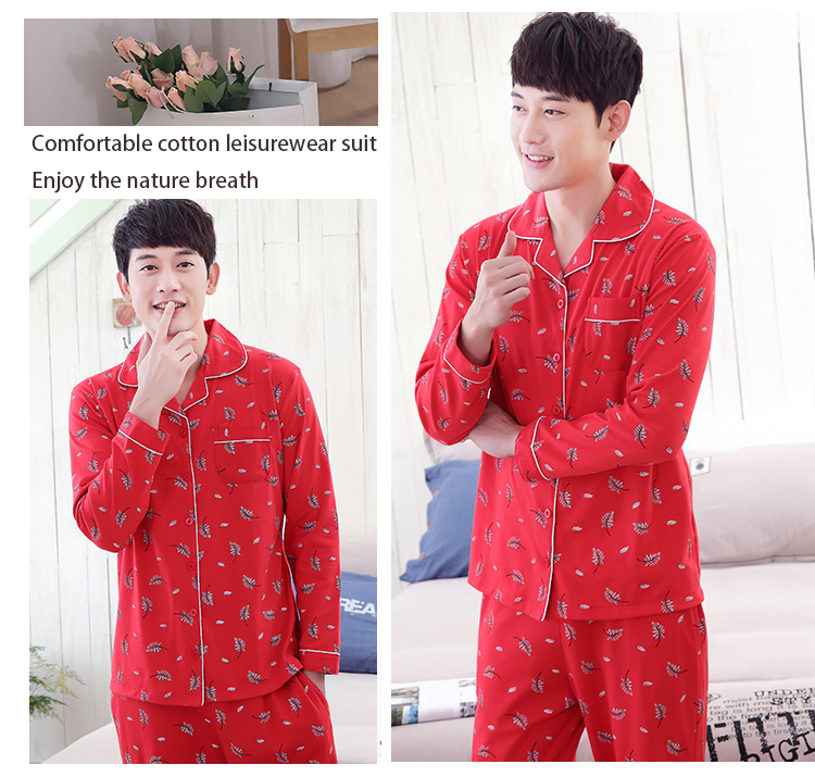 Sinh viên đại học cộng với phân bón XL chất béo 200 kg 4XL mùa xuân và mùa thu mùa đông đồ ngủ cotton nam thanh niên dịch vụ nhà đồ pijama nam