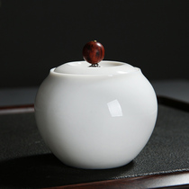 Tianlong ceramic tea pot small suet jade porcelain powder sealed jar black tea green tea empty packaging box customization