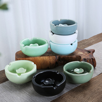 Tianlong ceramic trumpet celadon Chinese style home living room office hotel supplies ashtray custom logo