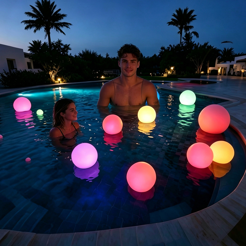 Led Water Pool Floating Luminous Ball Light Outdoor Courtyard Landscape Pool Light Hotel Villa Decorative Water Surface Light